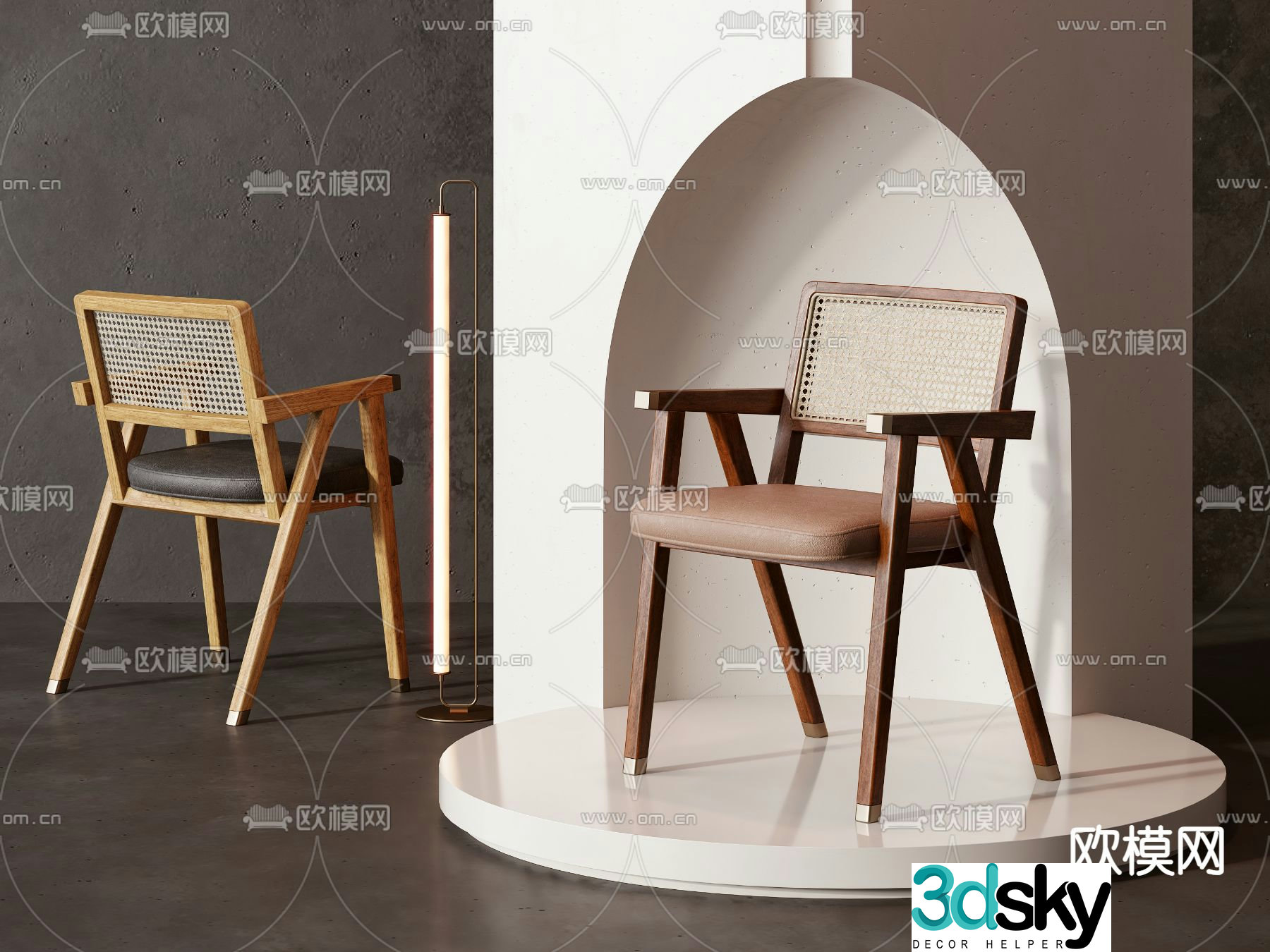 Wabi-sabi chair dining chair 3d model