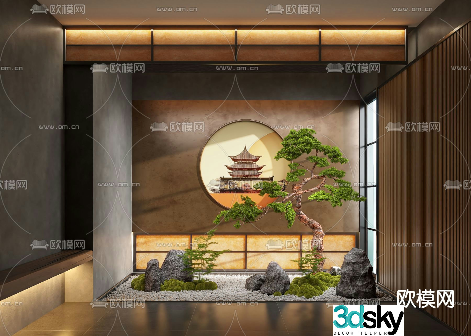 Landscape sketches plant landscaping landscape wall 3D model
