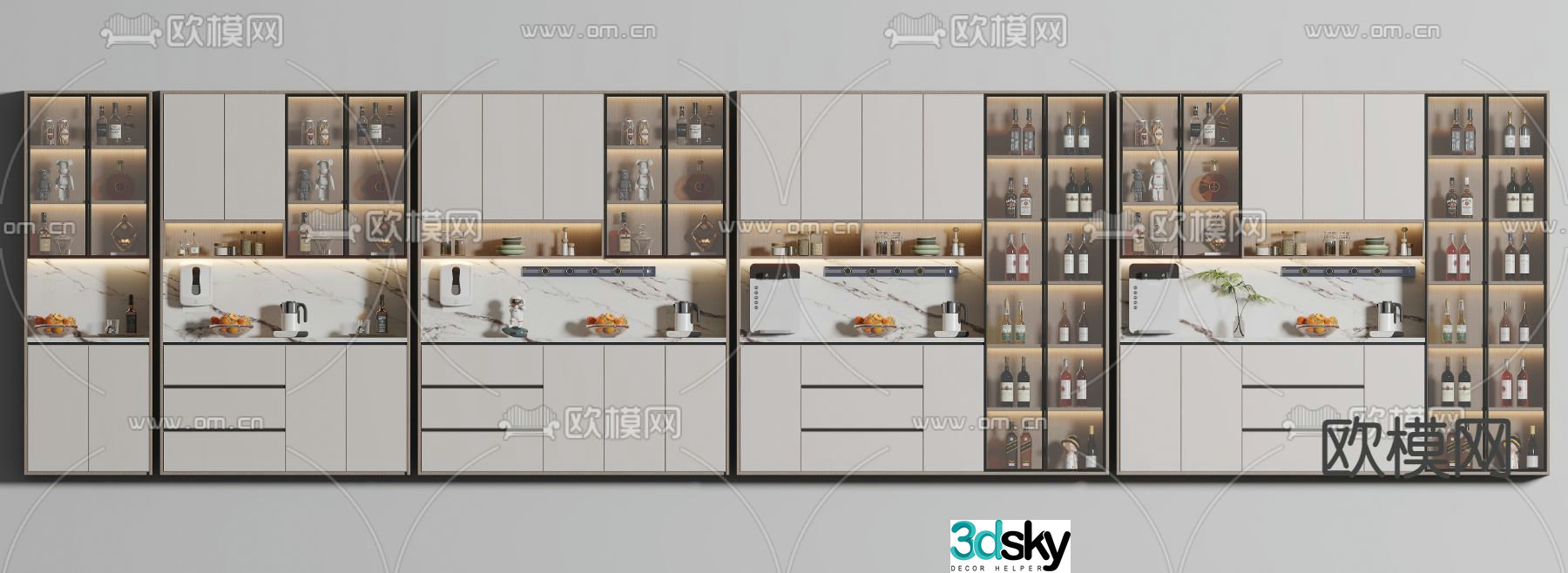 Modern wine cabinet 3d model