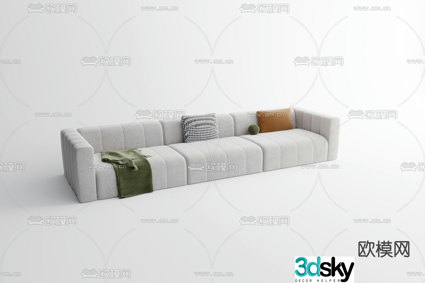 Three person sofa multi person sofa 3d model