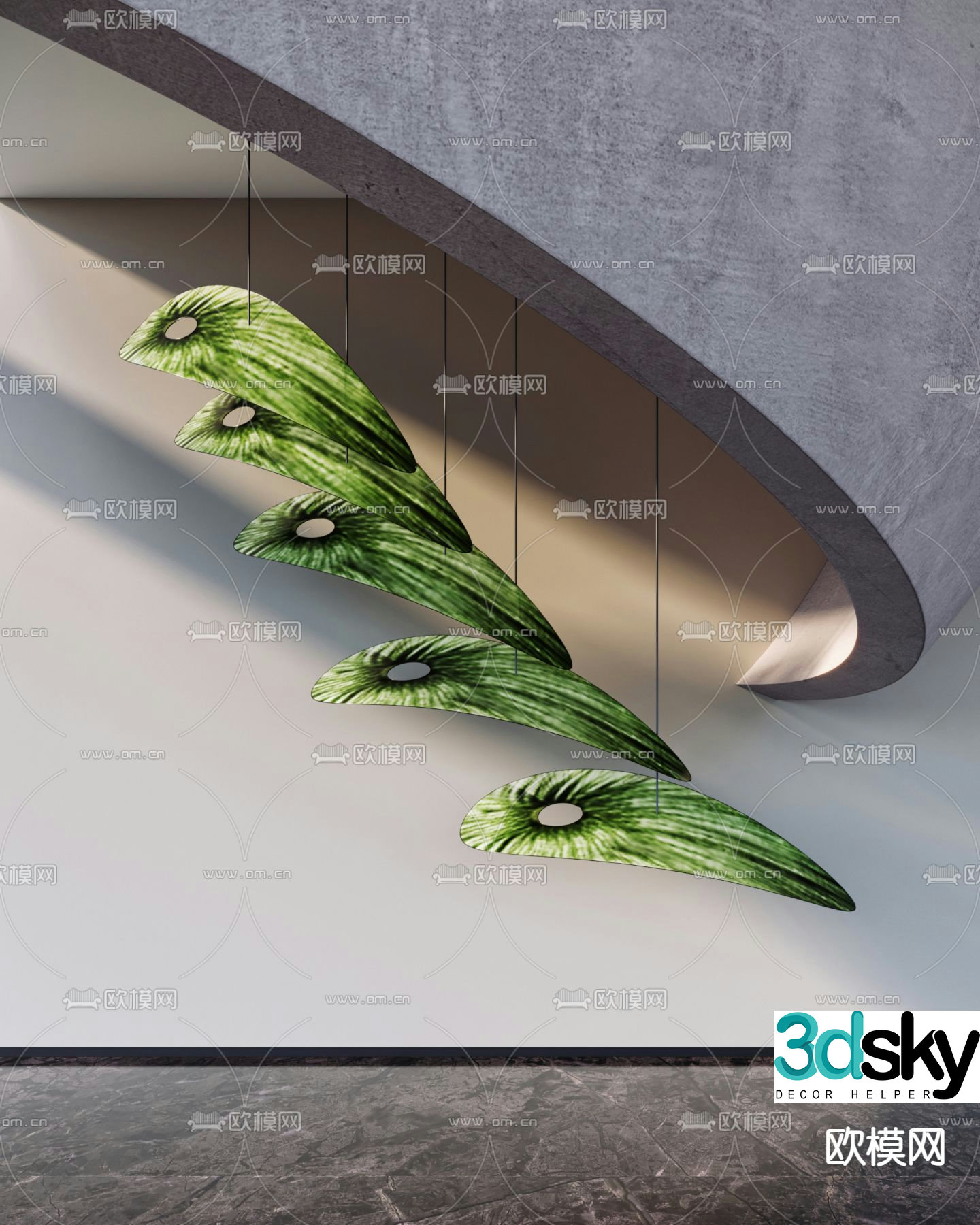 Plant landscaping hanging green plants green leaf device 3D model