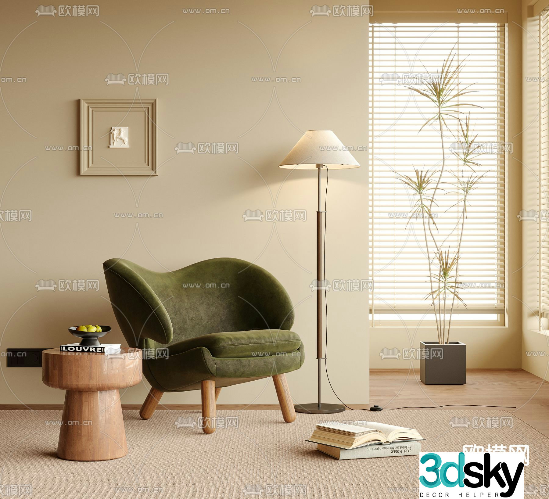 Wabi-sabi chair leisure chair 3d model