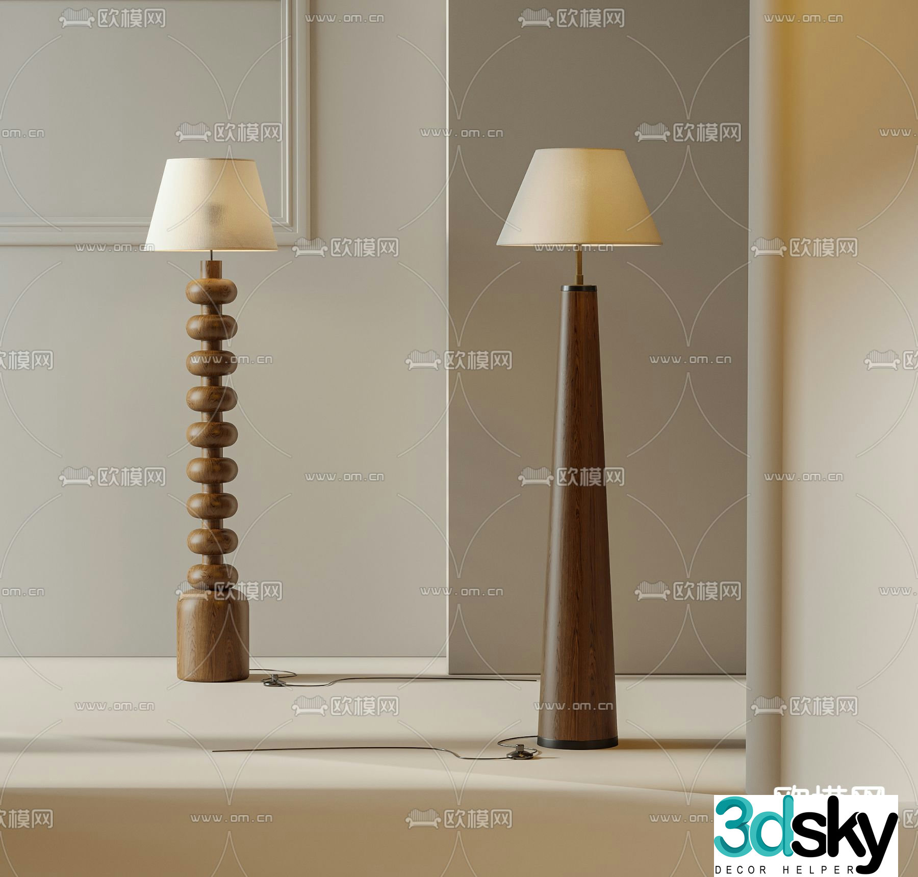 Medieval style floor lamp 3d model