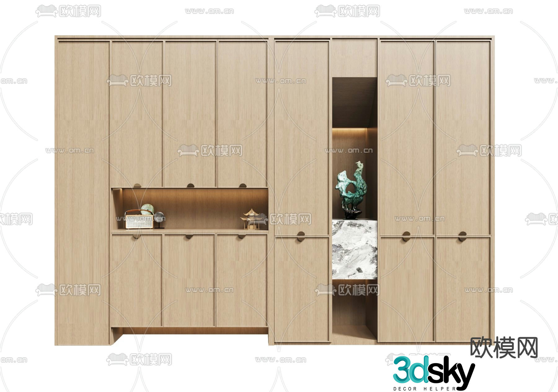 New Chinese style shoe cabinet 3d model