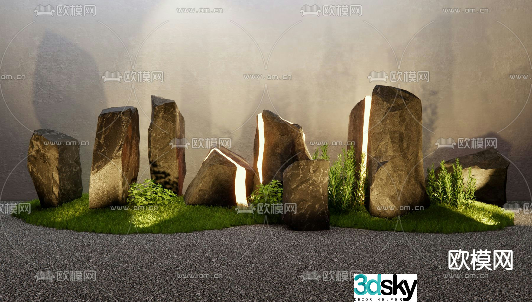 Landscape Stone Dry Mountain Stone Luminous Stone 3d model