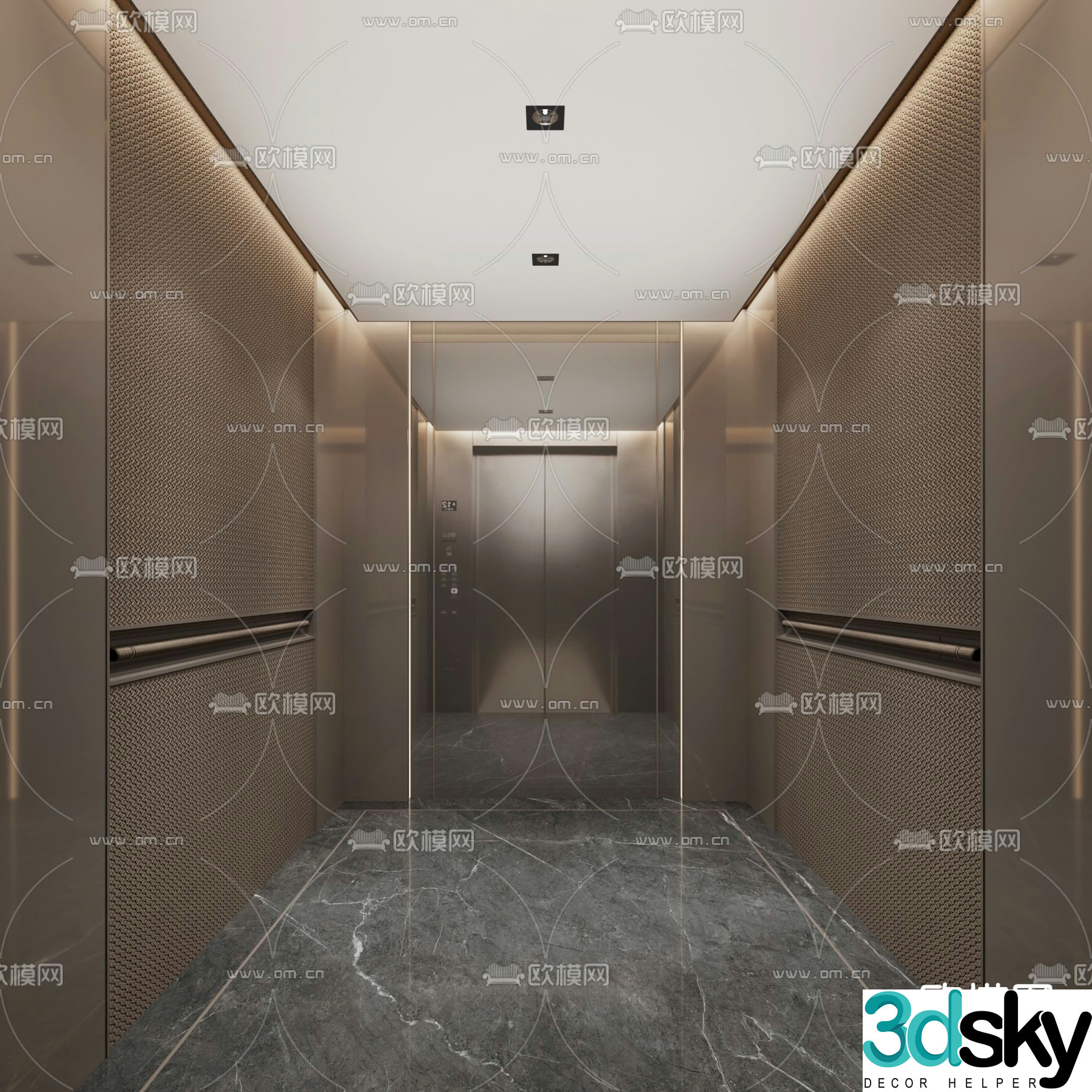 Helicopter elevator elevator car 3D model