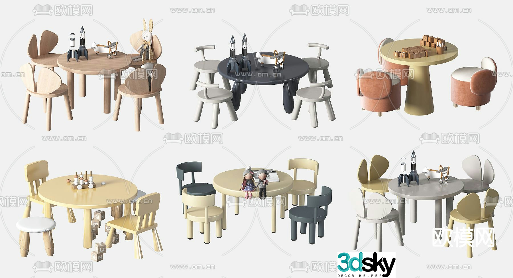 Children’s table and chair 3d model