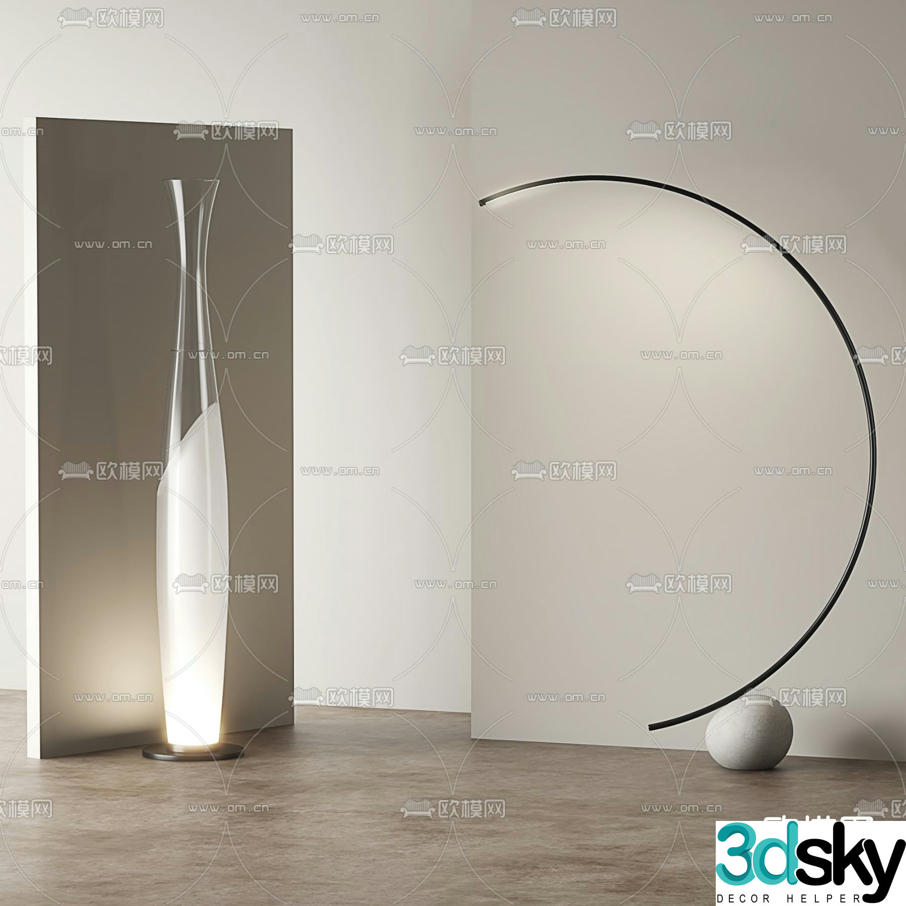 Floor lamp fishing lamp 3d model