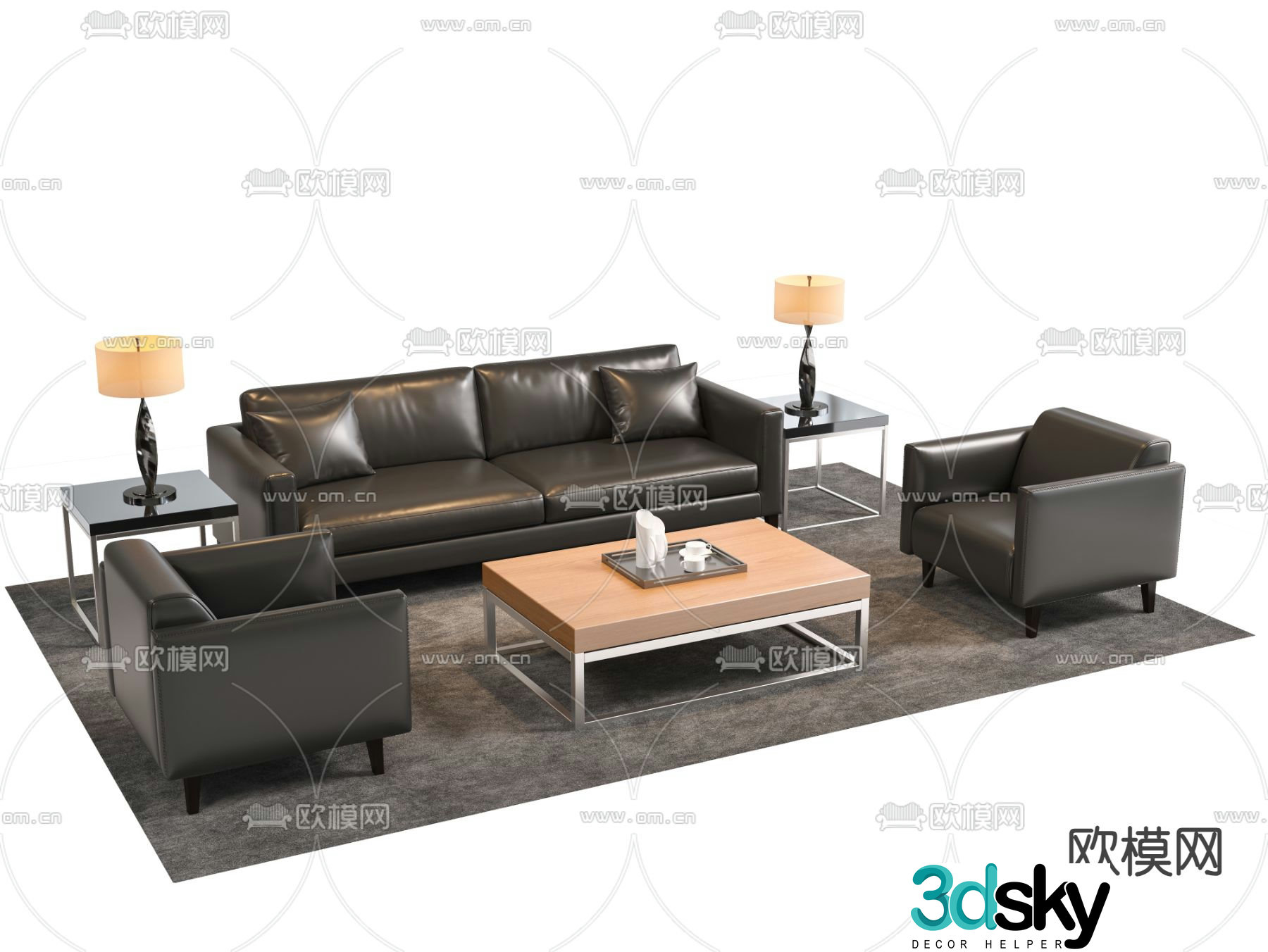 Office sofa modular sofa 3d model