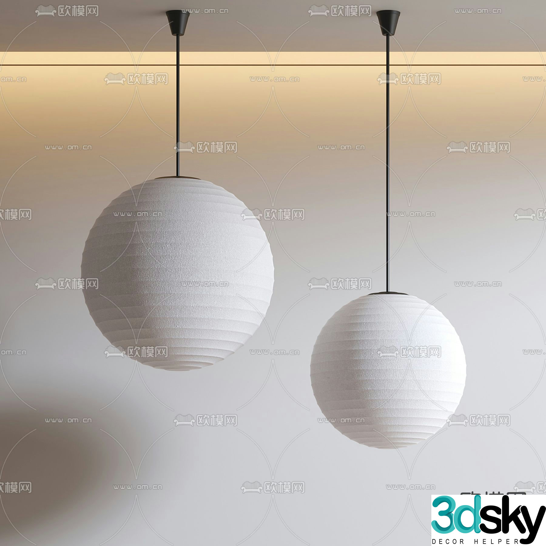 Spherical chandelier restaurant chandelier 3d model