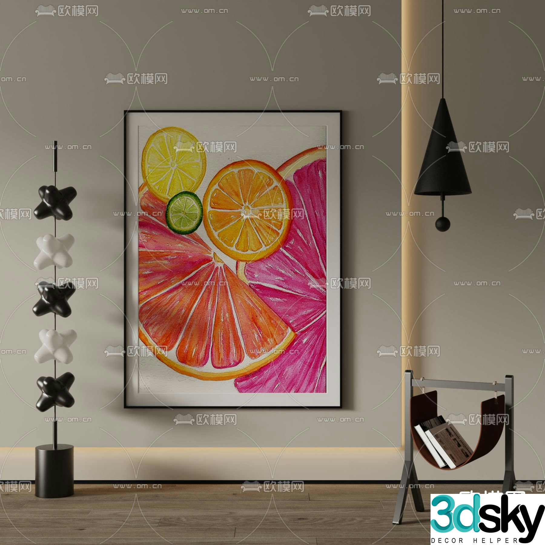 Fruit oil painting Decorative painting Art painting 3d model