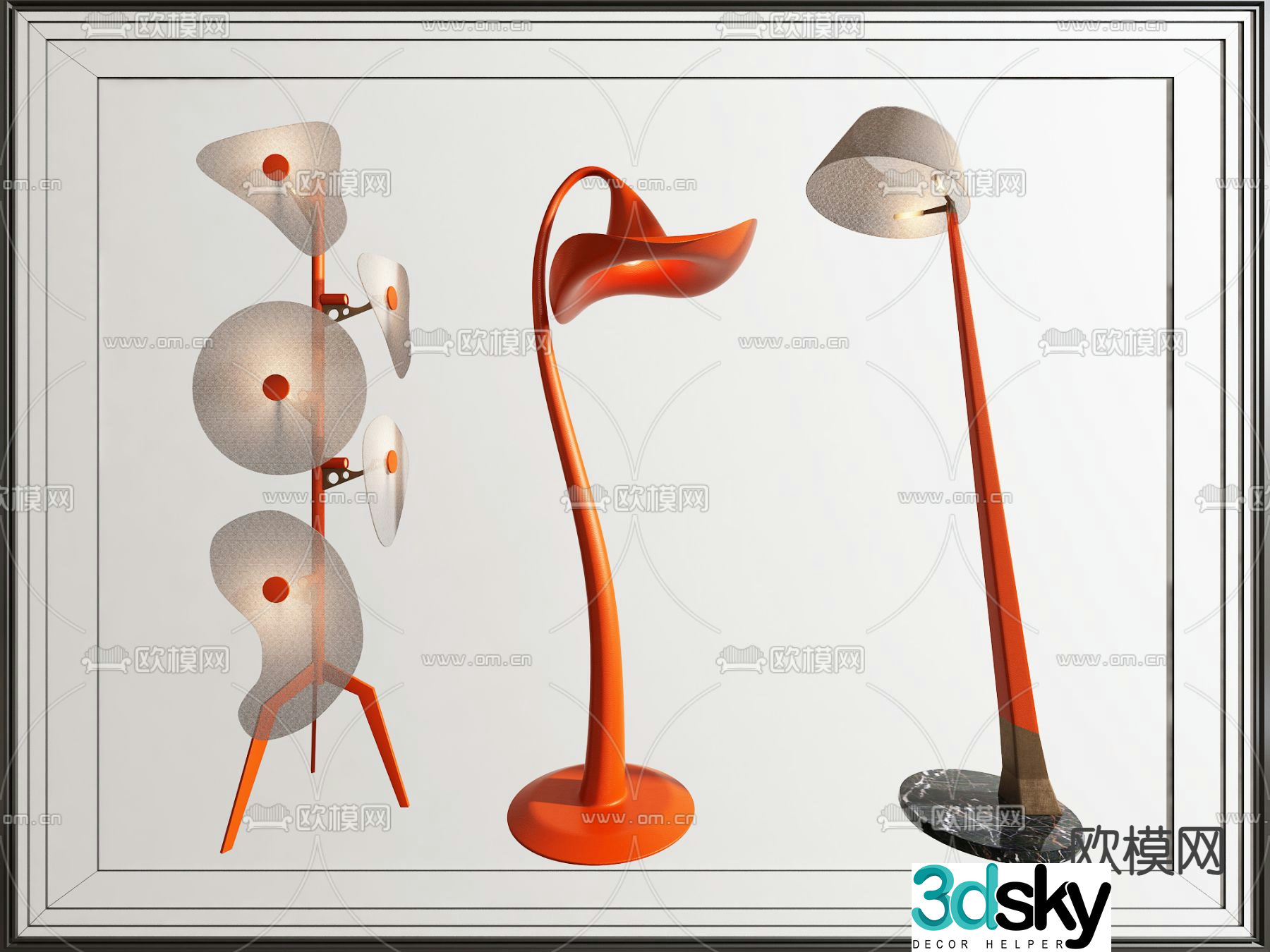 Creative floor lamp 3d model