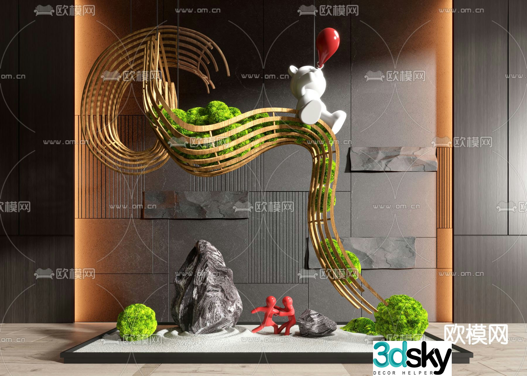 Landscape sketch moss landscaping hanging device 3D model