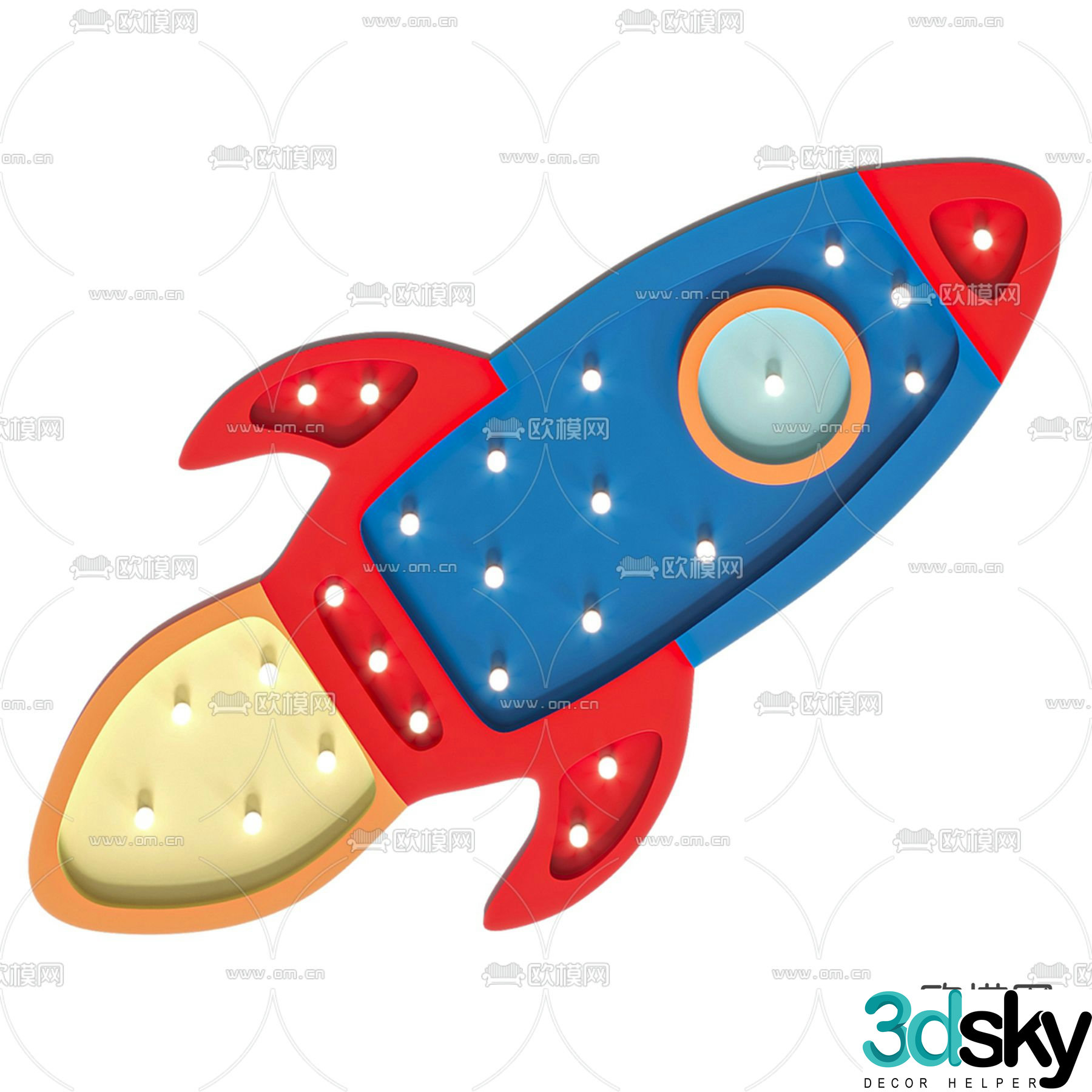 Rocket toy children’s figure 3d model