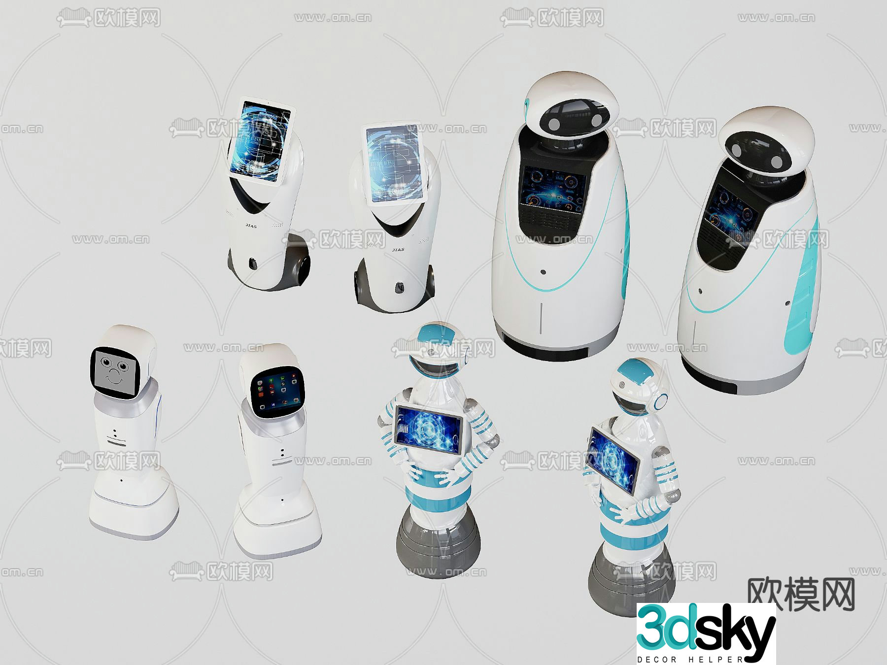 Intelligent robot service robot guidance machine 3D model