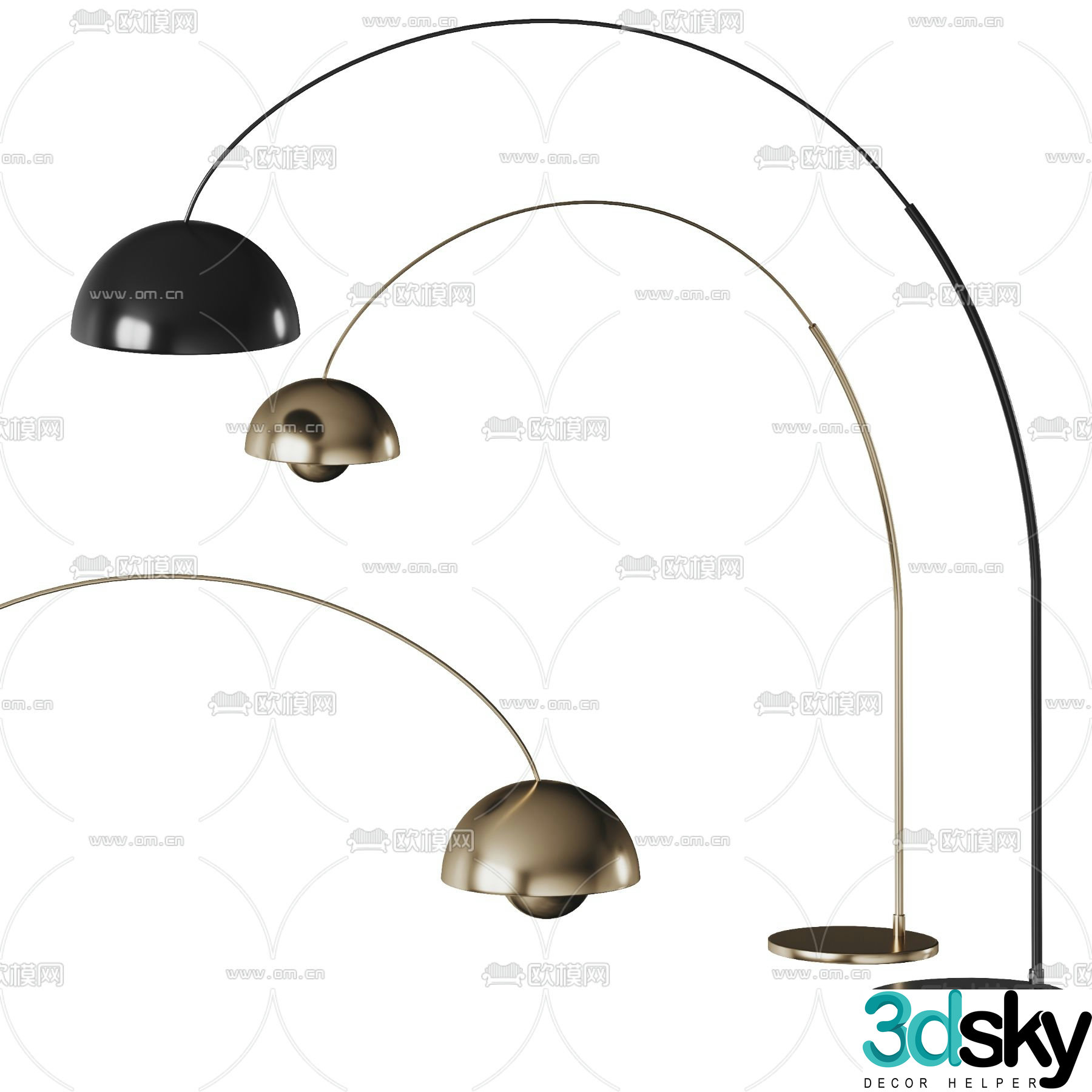 Floor lamp fishing lamp 3d model