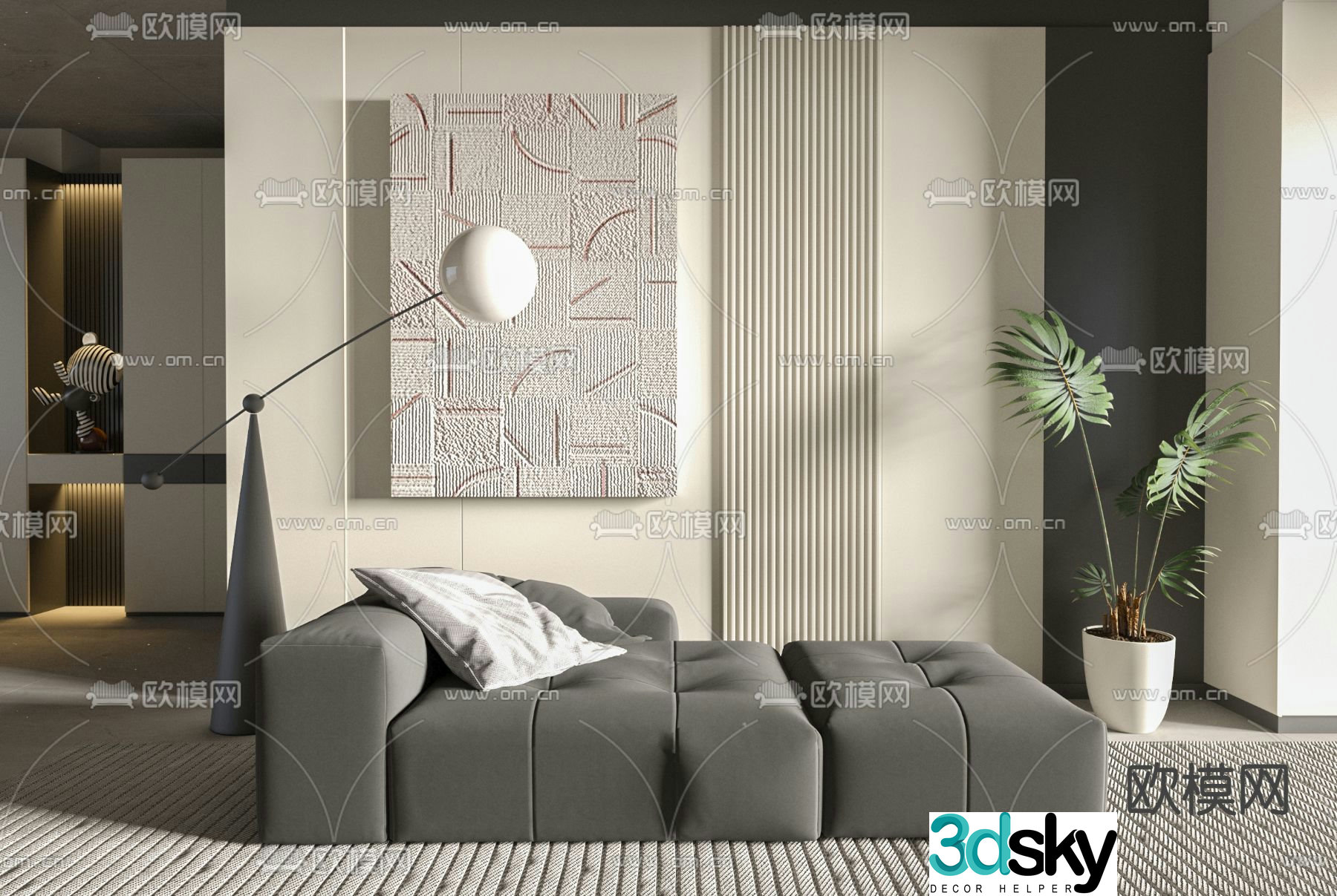 Modern chaise longue 3d model
