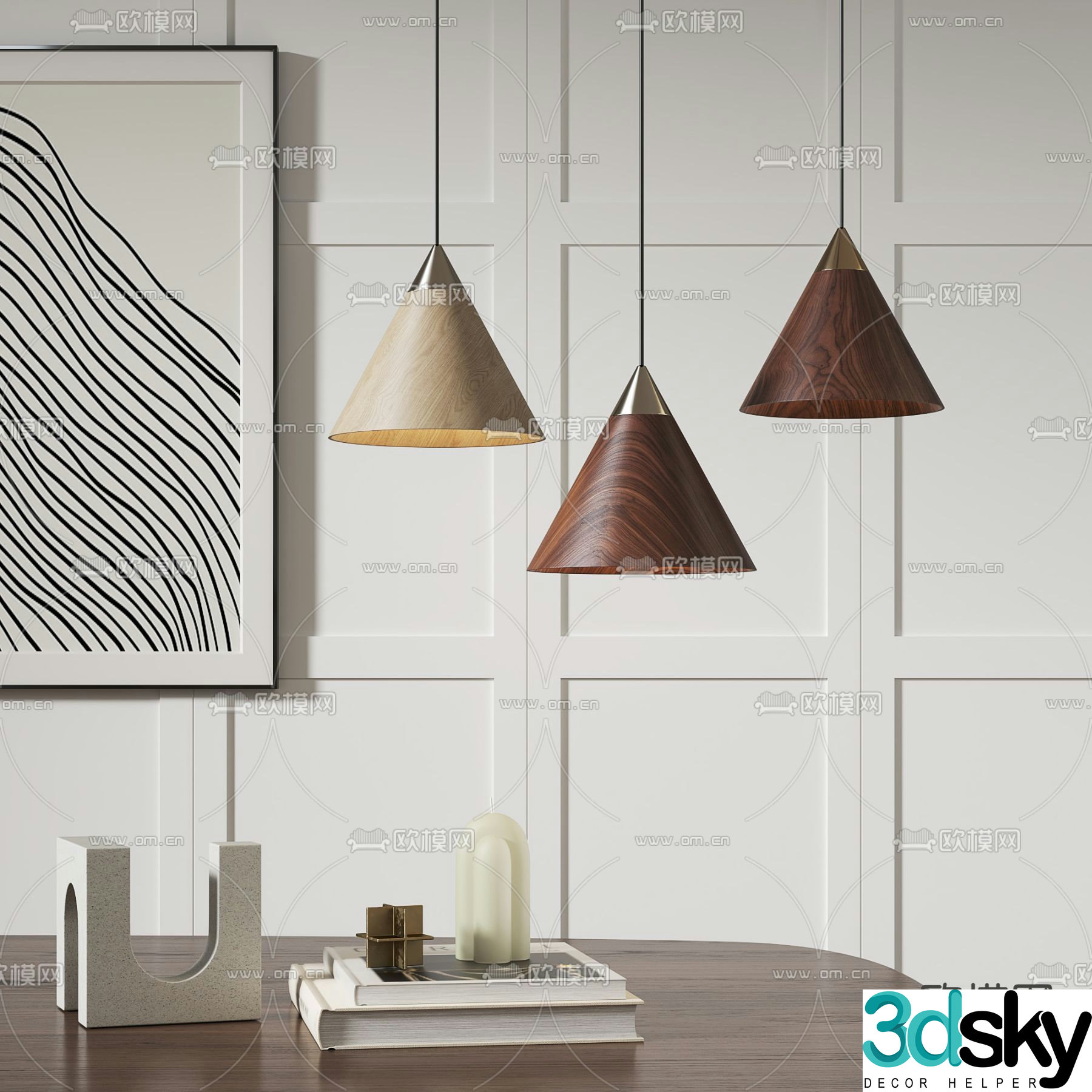 Japanese small chandelier 3d model