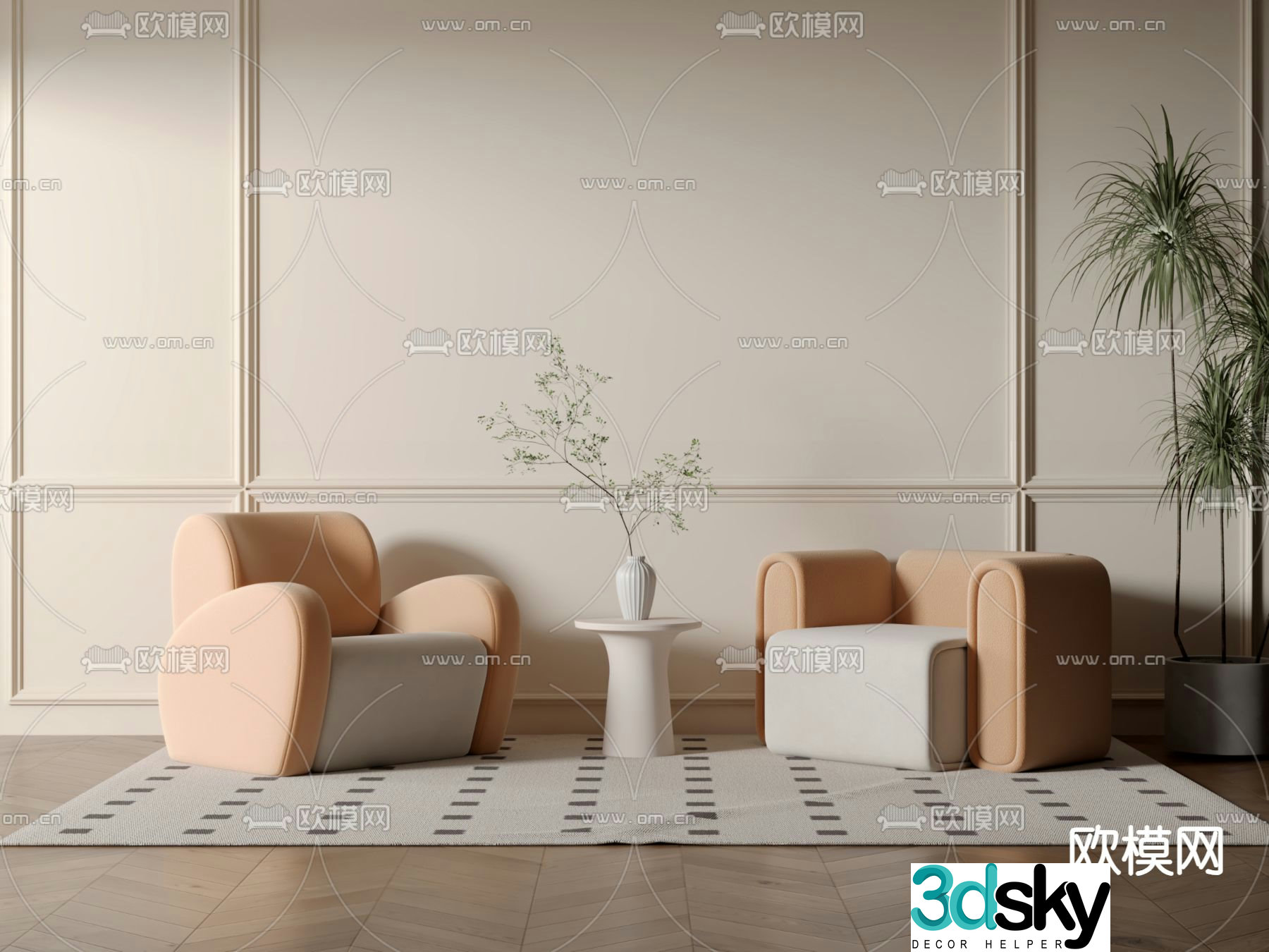Single sofa leisure sofa 3d model