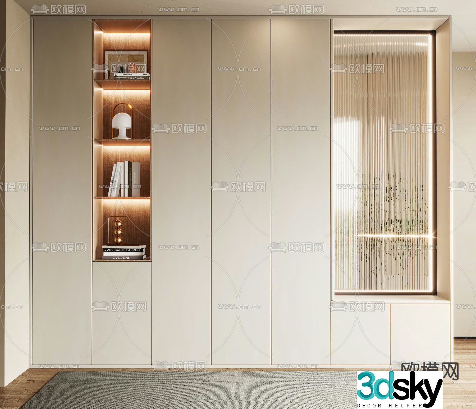 3D model of the entrance shoe cabinet