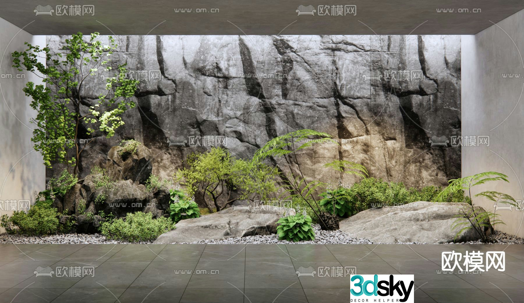 Landscape sketch plant landscaping landscape stone 3D model