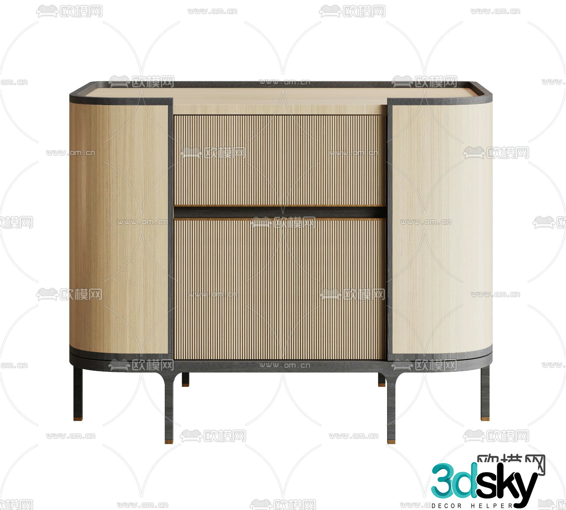 Frato log style bedside table 3d model