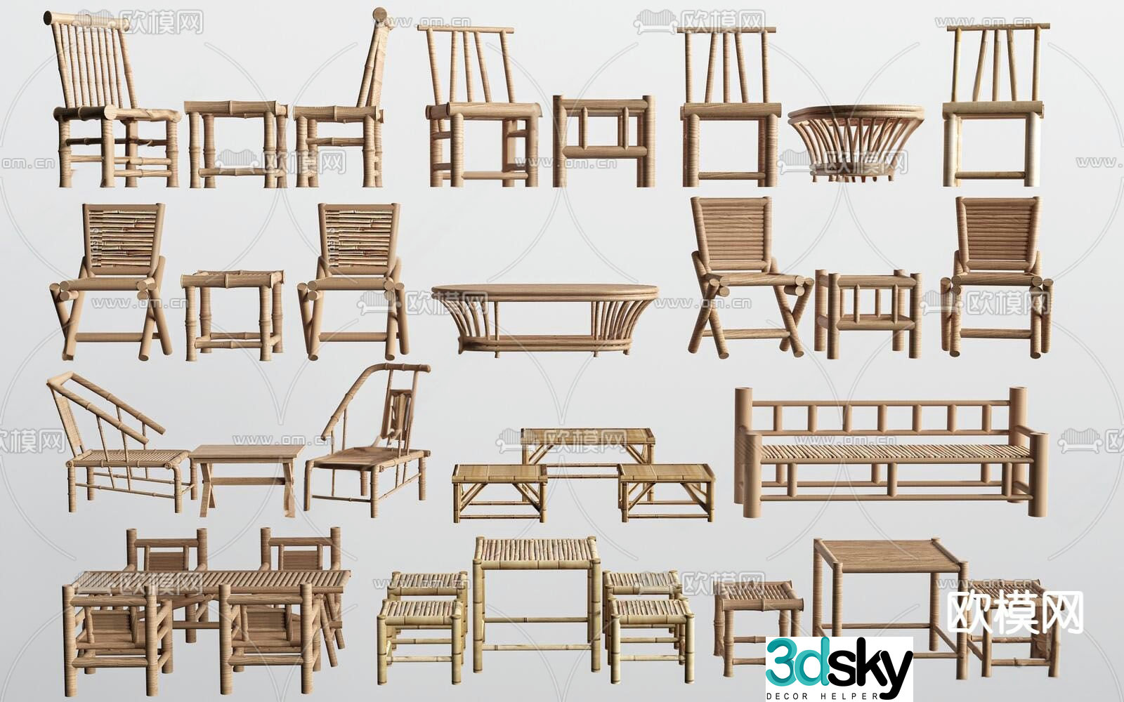 Outdoor table and chairs leisure chairs balcony chairs 3d model