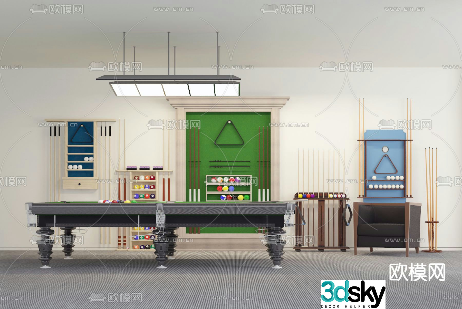 pool table billiards billiards billiards cabinet 3d model