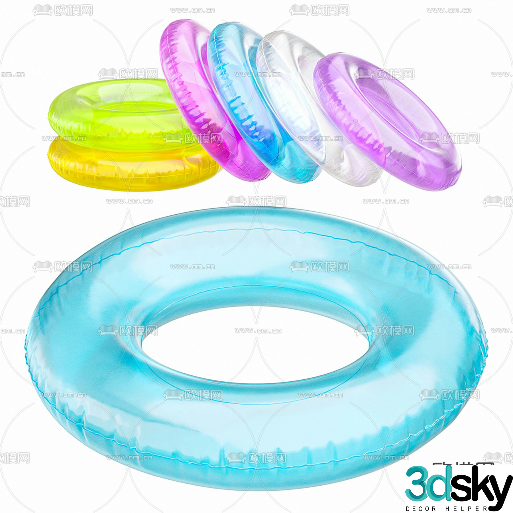 rubber ring swimming ring lifebuoy 3d model