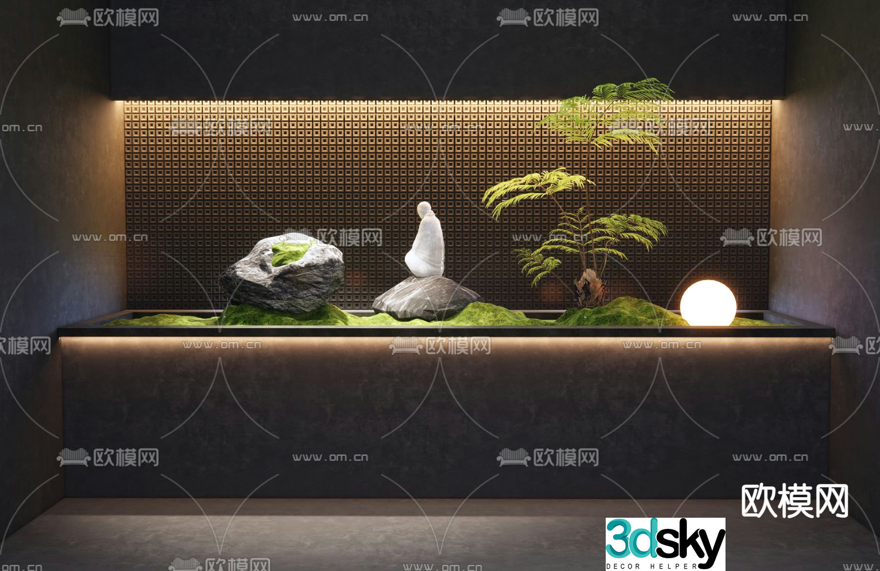Landscape sketch Zen small scene 3D model
