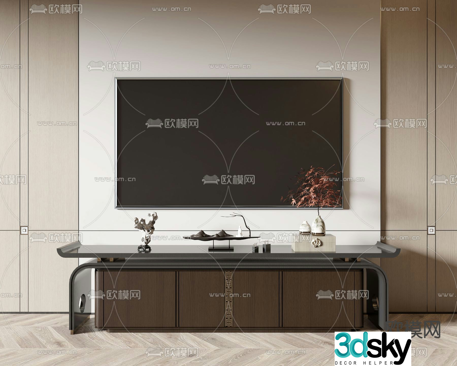 New Chinese style TV cabinet 3d model