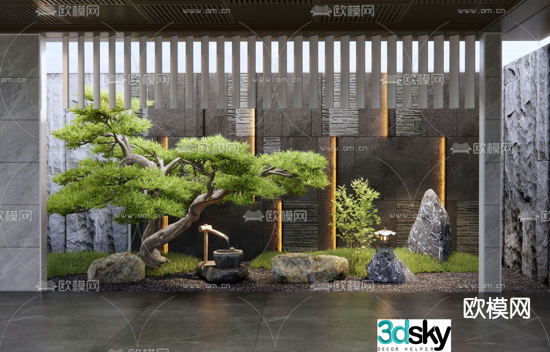 Landscape sketch plant landscaping landscape stone 3D model