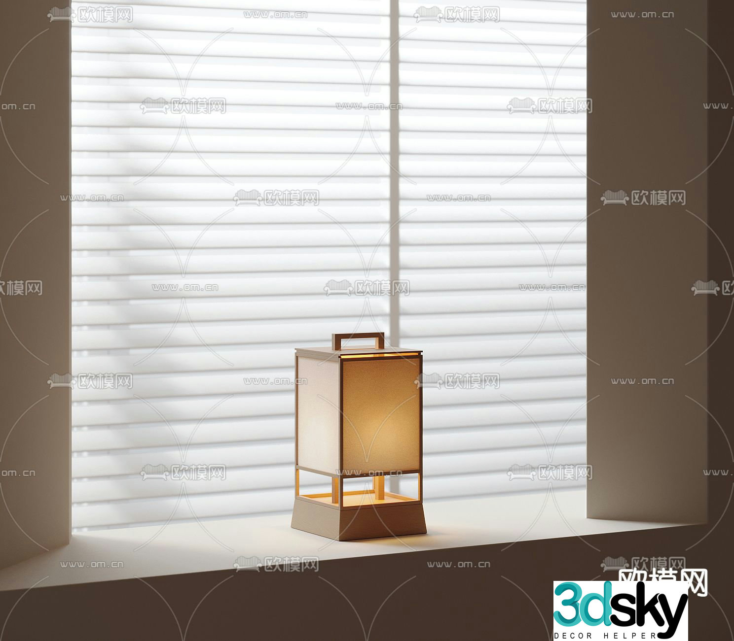 Japanese desk lamp 3D model