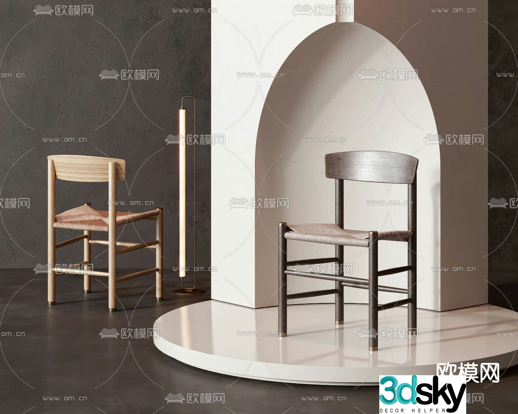 New Chinese style chair dining chair 3d model