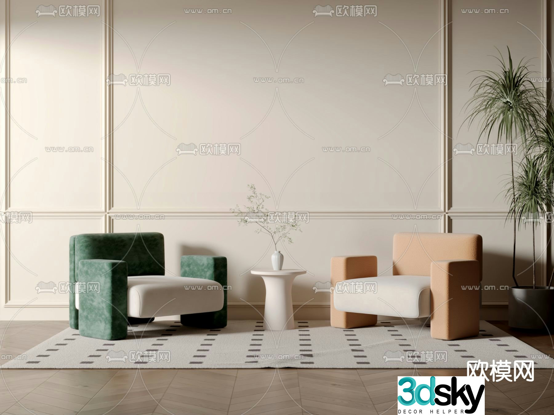 Single sofa leisure sofa 3d model