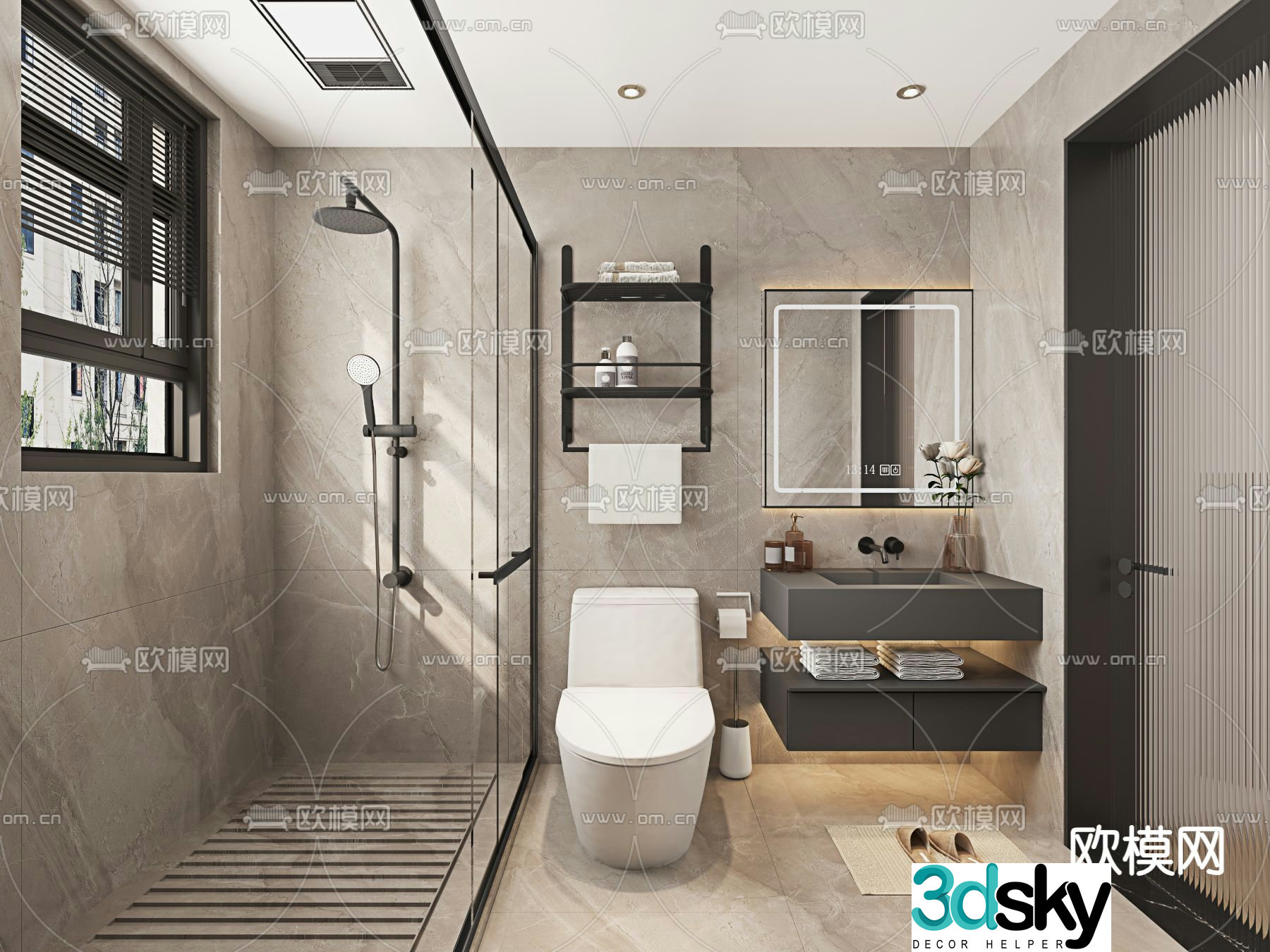 Modern bathroom bathroom 3d model