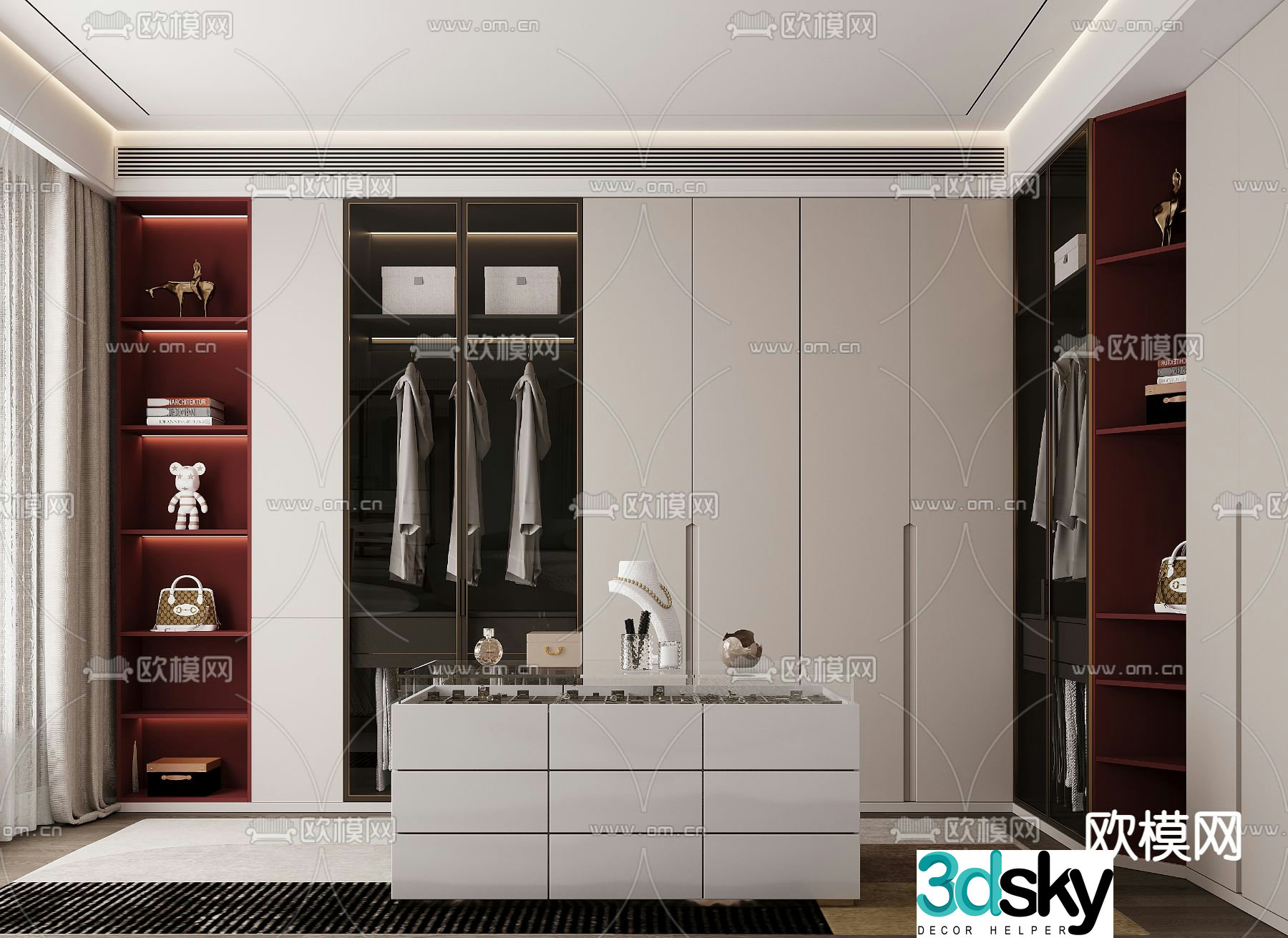 Light luxury cloakroom 3D model