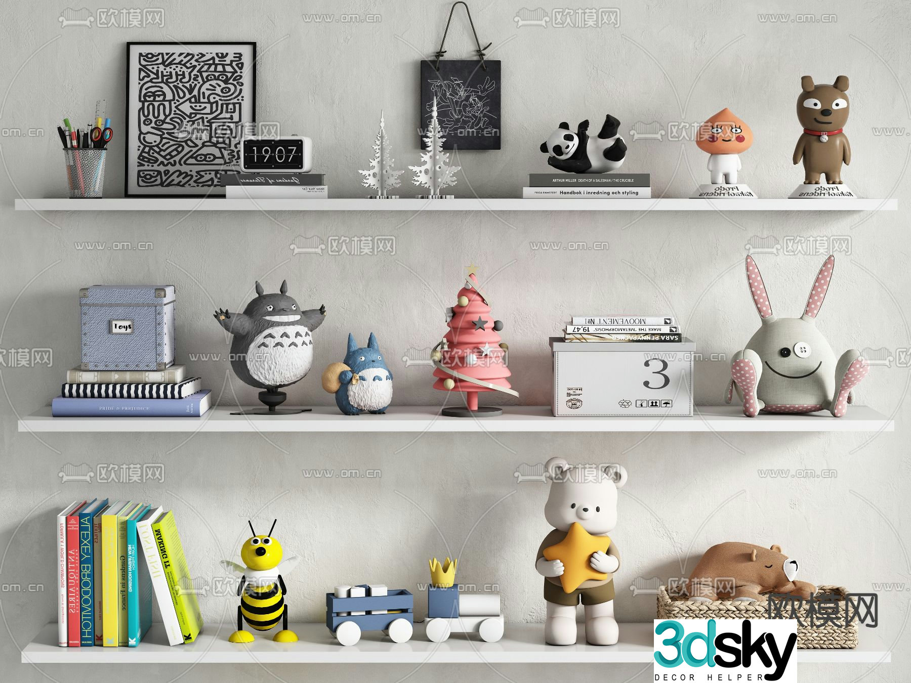 Children’s ornaments books dolls toys 3d model