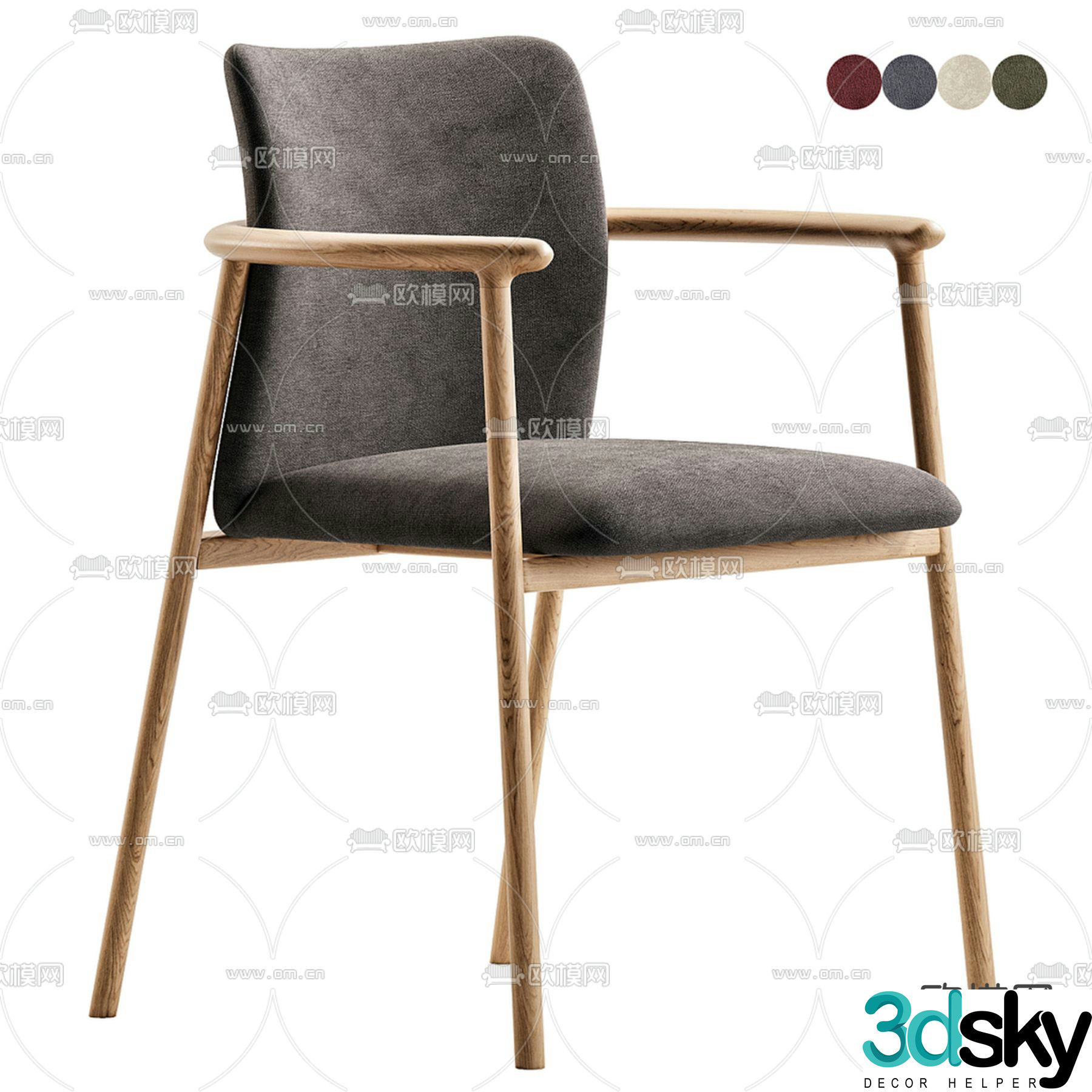 Wabi-sabi chair dining chair 3d model