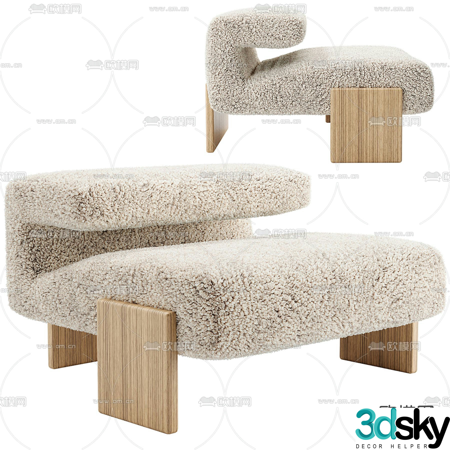 Moroso sofa chair leisure chair 3d model