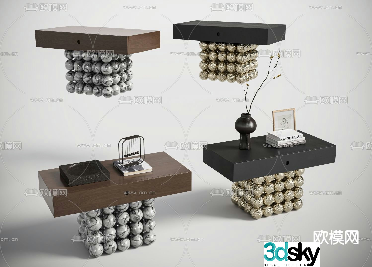Creative bedside table 3d model