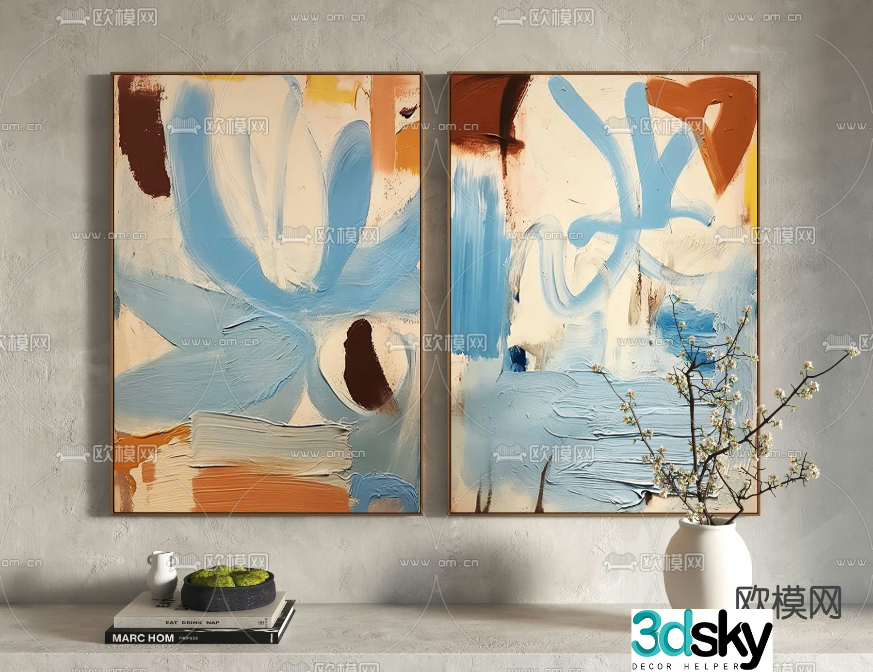 Oil Painting Texture Painting Decorative Painting 3D Model