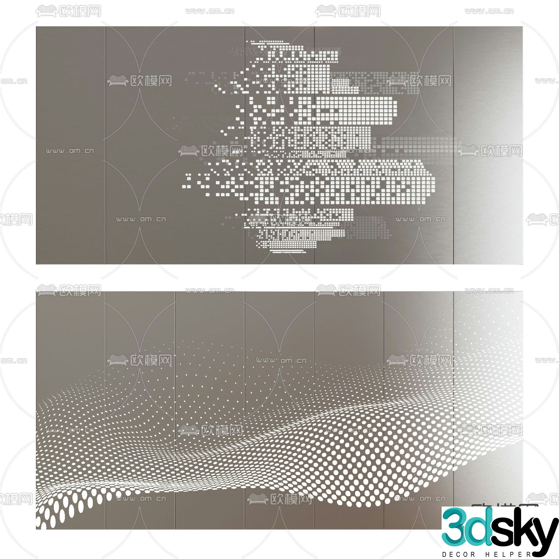 Perforated plate background wall aluminum plate metal plate 3d model