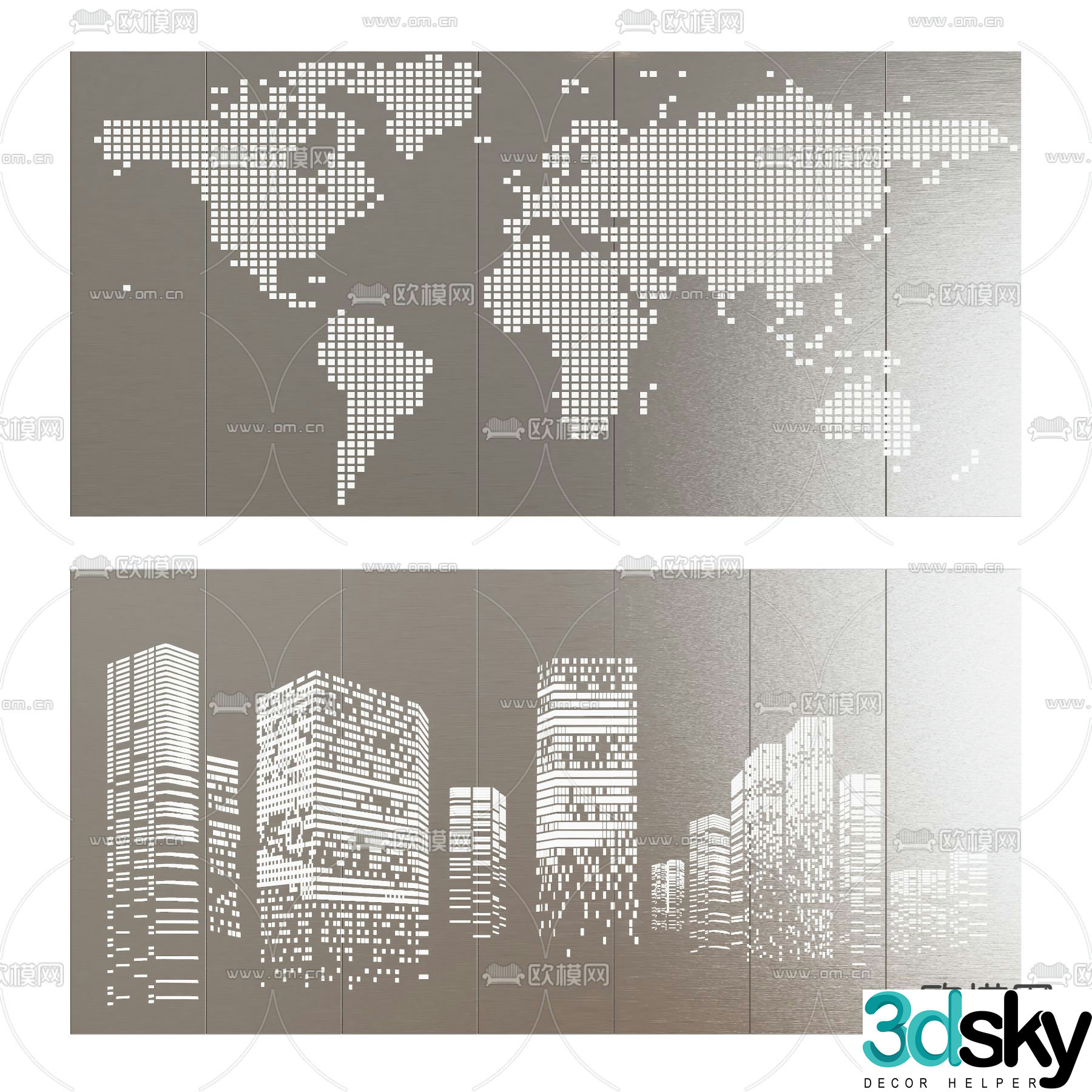Perforated plate background wall aluminum plate metal plate 3d model