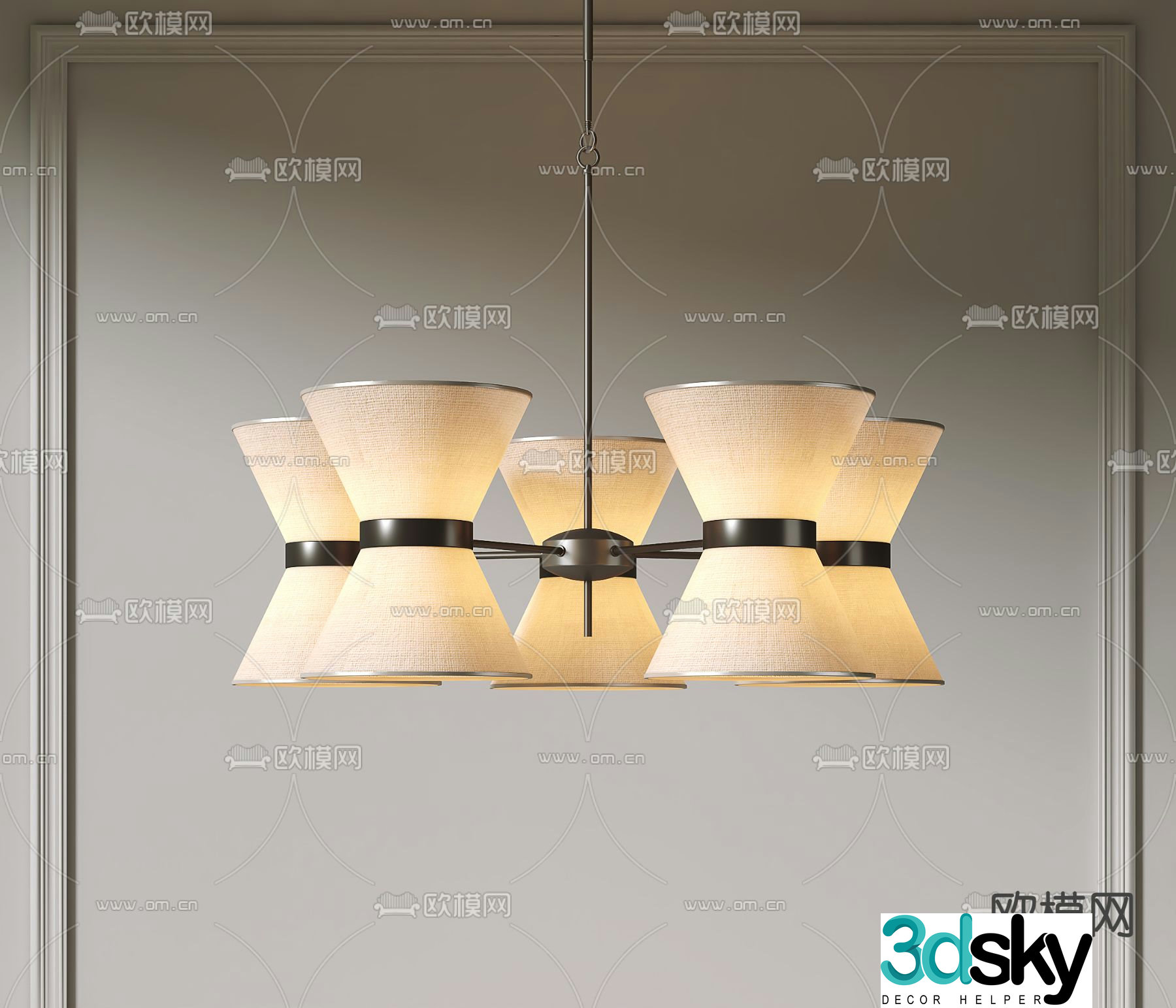 Wasabi Chandelier Horn Chandelier 3D Model