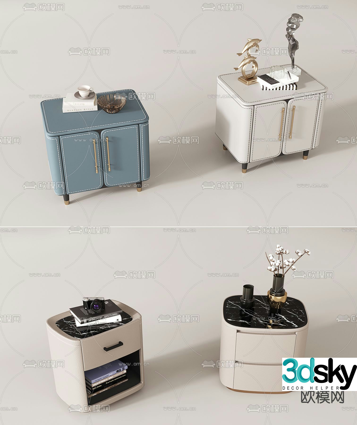Modern bedside table 3d model