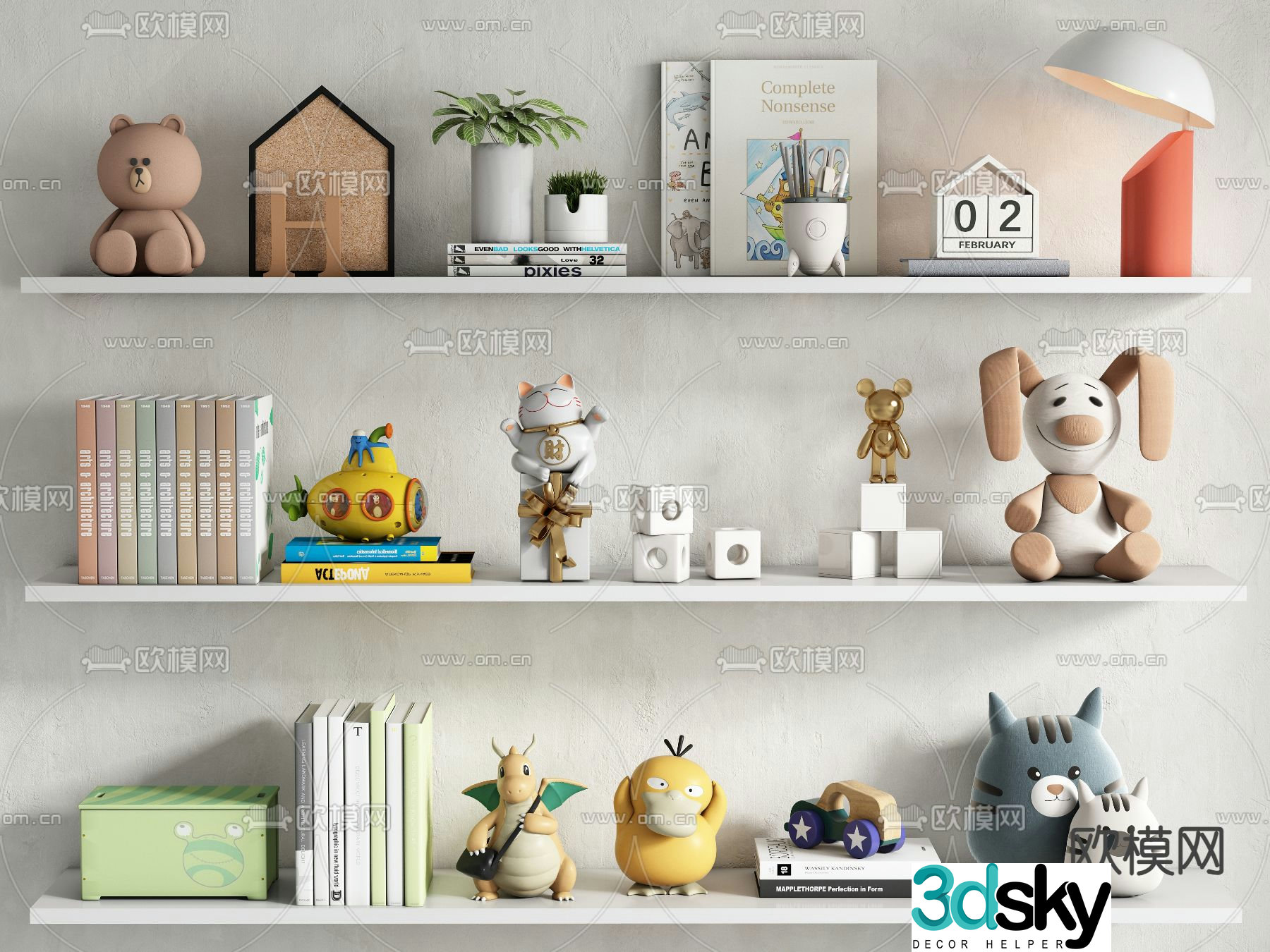 Children’s ornaments books dolls toys 3d model