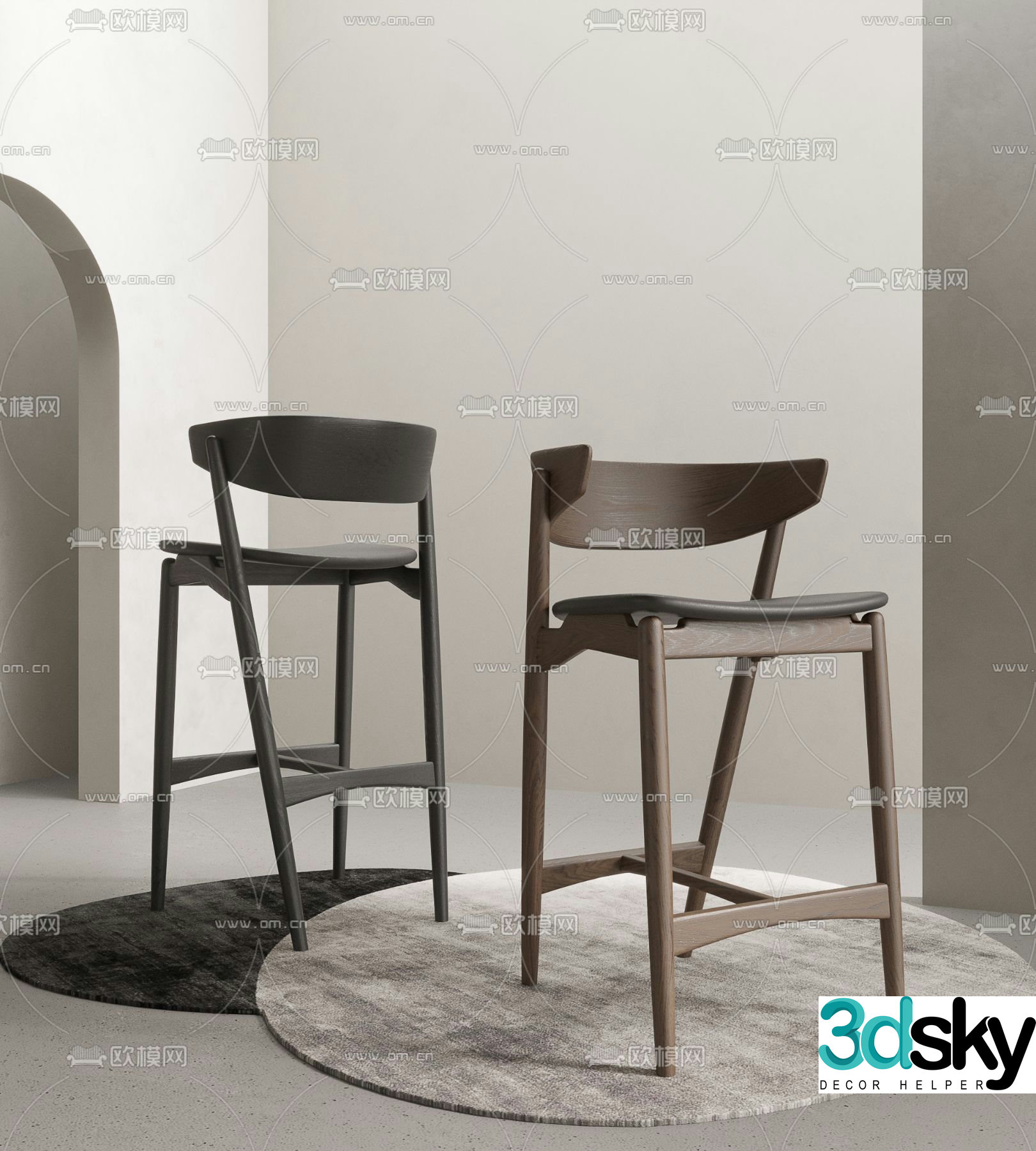 bar stool bar stool high stool 3d model