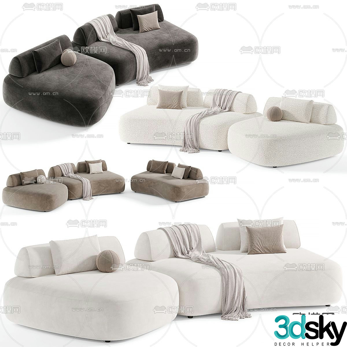 Eichholtz shaped sofa 3d model