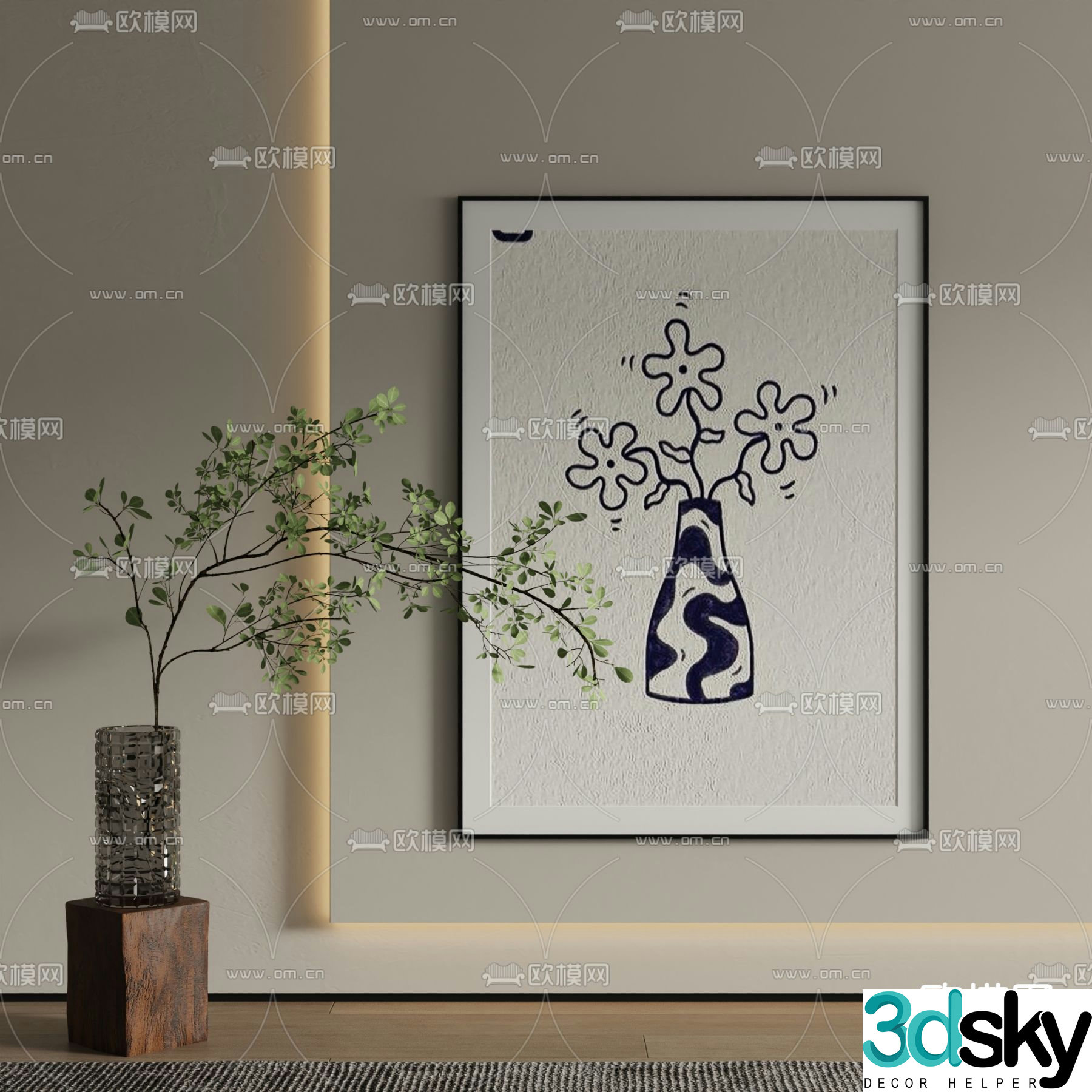 Cartoon drawing comics decorative drawing 3d model